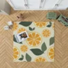 Orange Slice Leaf Beige Design Rug