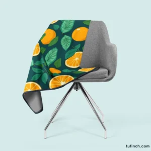 Orange Sliced Fruit Design Fleece Blanket 2