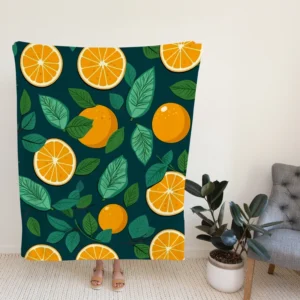 Orange Sliced Fruit Design Fleece Blanket