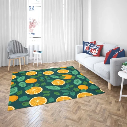 Orange Sliced Fruit Design Rug 2