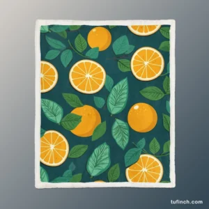 Orange Sliced Fruit Design Sherpa Fleece Blanket 1