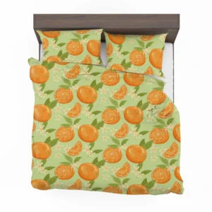 Orange Sliced Orange Plum Bedding Set 2