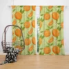 Orange Sliced Orange Plum Curtain