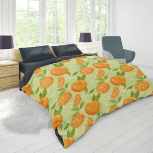 Orange Sliced Orange Plum Duvet Cover 1