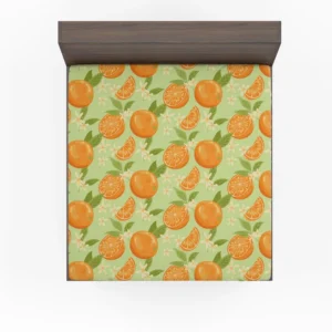 Orange Sliced Orange Plum Fitted Sheet