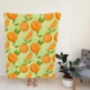 Orange Sliced Orange Plum Fleece Blanket