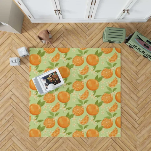 Orange Sliced Orange Plum Rug