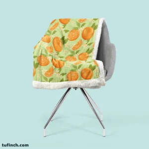 Orange Sliced Orange Plum Sherpa Fleece Blanket 2