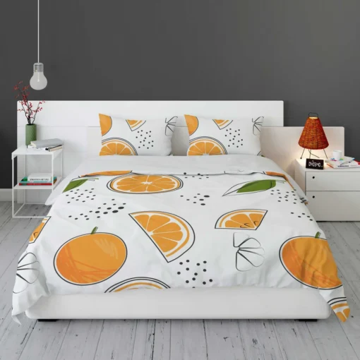 Orange Sliced Pattern Bedding Set 1