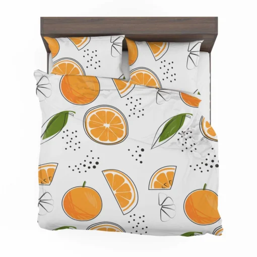 Orange Sliced Pattern Bedding Set 2