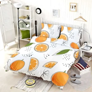 Orange Sliced Pattern Bedding Set