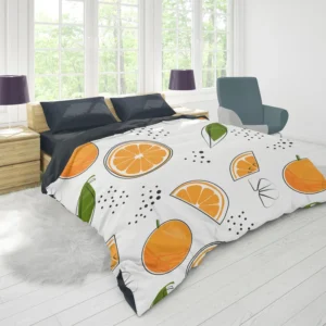 Orange Sliced Pattern Duvet Cover 1