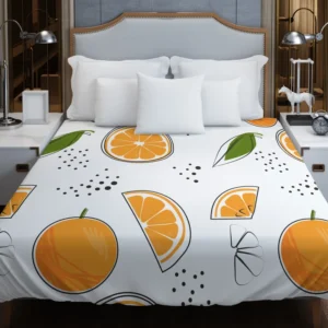 Orange Sliced Pattern Duvet Cover