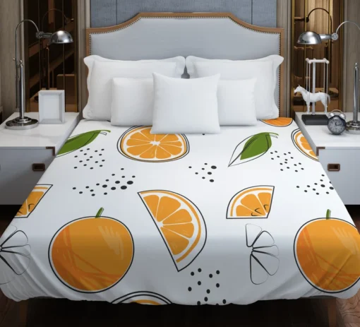 Orange Sliced Pattern Duvet Cover