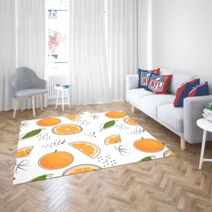 Orange Sliced Pattern Rug 2