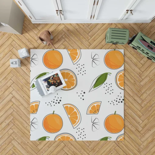 Orange Sliced Pattern Rug