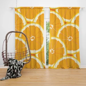 Orange Slices Pattern Curtain