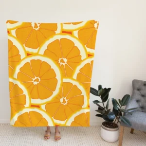 Orange Slices Pattern Fleece Blanket