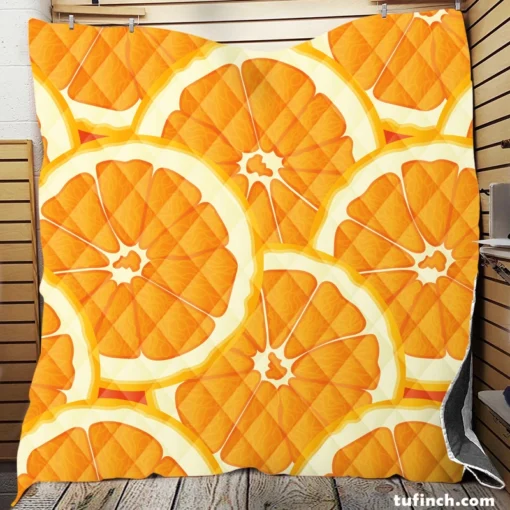 Orange Slices Pattern Quilt Blanket