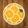 Orange Slices Pattern Round Beach Towel