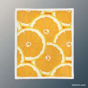 Orange Slices Pattern Sherpa Fleece Blanket 1