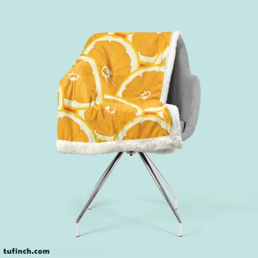 Orange Slices Pattern Sherpa Fleece Blanket 2