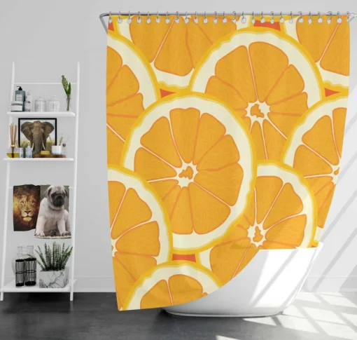 Orange Slices Pattern Shower Curtain