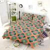 Orange Teal Green Geometrics Argyle Tribal Bedding Set