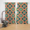 Orange Teal Green Geometrics Argyle Tribal Curtain