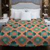 Orange Teal Green Geometrics Argyle Tribal Duvet Cover