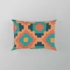 Orange Teal Green Geometrics Argyle Tribal Pillow Case