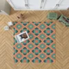 Orange Teal Green Geometrics Argyle Tribal Rug