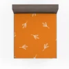 Orange White Leave Design Fitted Sheet