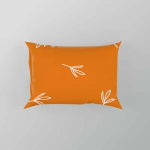 Orange White Leave Design Pillow Case