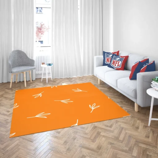 Orange White Leave Design Rug 2