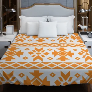 Orange White Songket Ethnic Duvet Cover