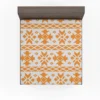 Orange White Songket Ethnic Fitted Sheet