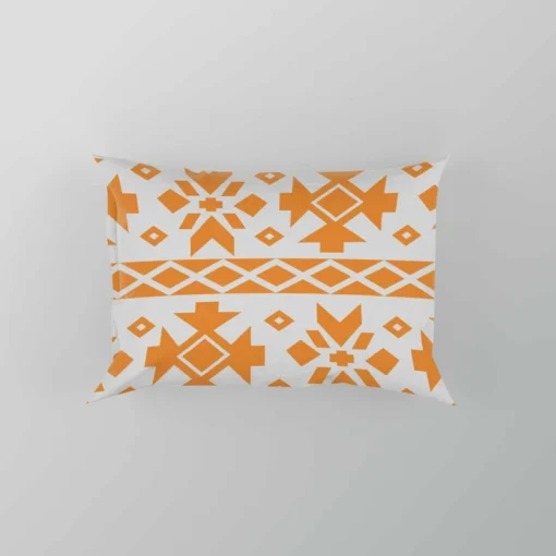 Orange White Songket Ethnic Pillow Case