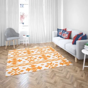 Orange White Songket Ethnic Rug 2