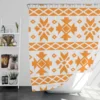 Orange White Songket Ethnic Shower Curtain