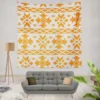 Orange White Songket Ethnic Wall Tapestry