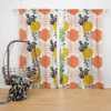 Orange Yellow Floral Pattern Curtain