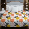 Orange Yellow Floral Pattern Duvet Cover