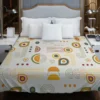 Orange and Yellow Flat Boho Geometric Pattern Duvet Cover