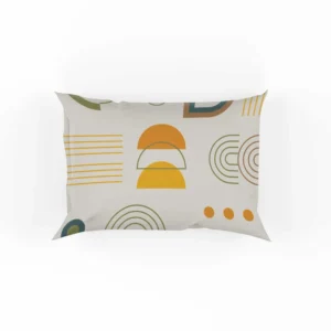 Orange and Yellow Flat Boho Geometric Pattern Pillow Case