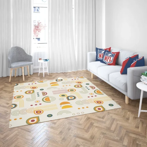 Orange and Yellow Flat Boho Geometric Pattern Rug 2