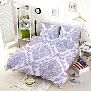 Orchid Purple Vintage Damask Bedding Set