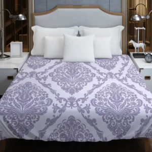 Orchid Purple Vintage Damask Duvet Cover