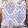 Orchid Purple Vintage Damask Quilt Blanket