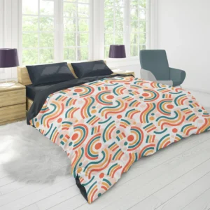 Organic Flat Design Abstract Element Pattern Duvet Cover 1